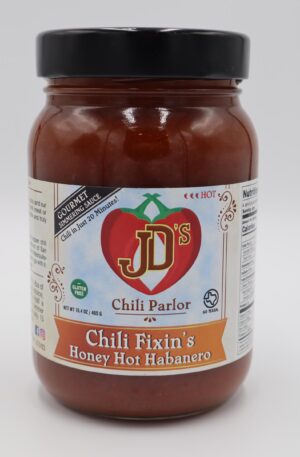 JD's Chili Parlor Honey Hot Habanero Chili Fixins
