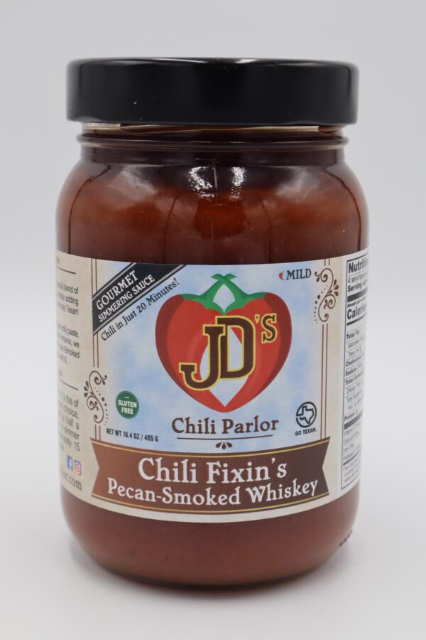JD's Chili Parlor Pecan Smoked Whiskey Chili Fixins